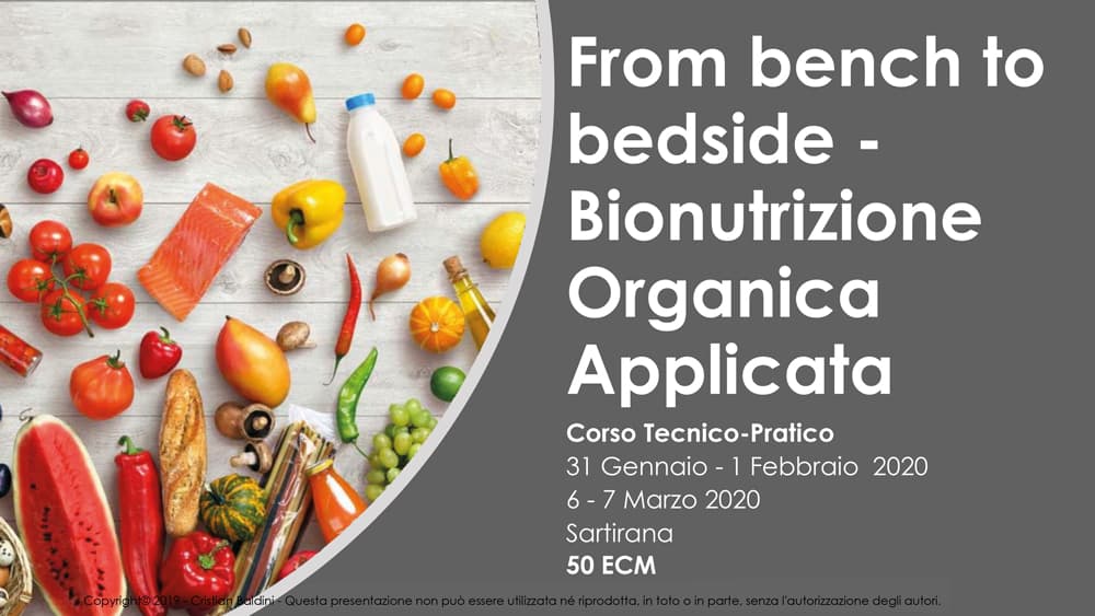 corso di bionutrizione organica from bench to bedside - bionutrizione organica applicata